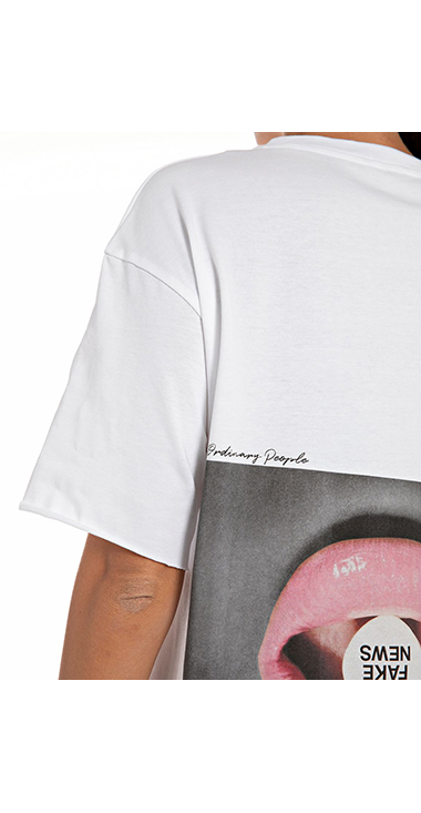 FAKE NEWSプリントジャージーTシャツ 詳細画像
